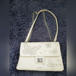 ALDO White Butterfly Embellished Women's Bag